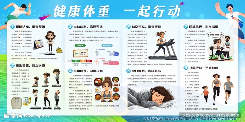 健康体重  一起行动 宣传栏