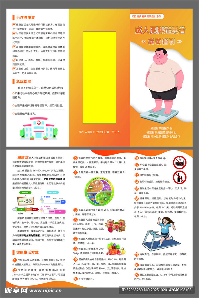 成人肥胖症患者健康指引三折页