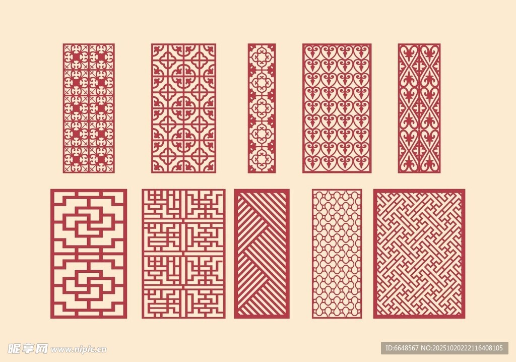 中式镂空雕花隔断