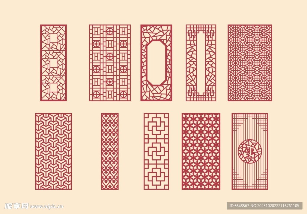 中式镂空雕花隔断