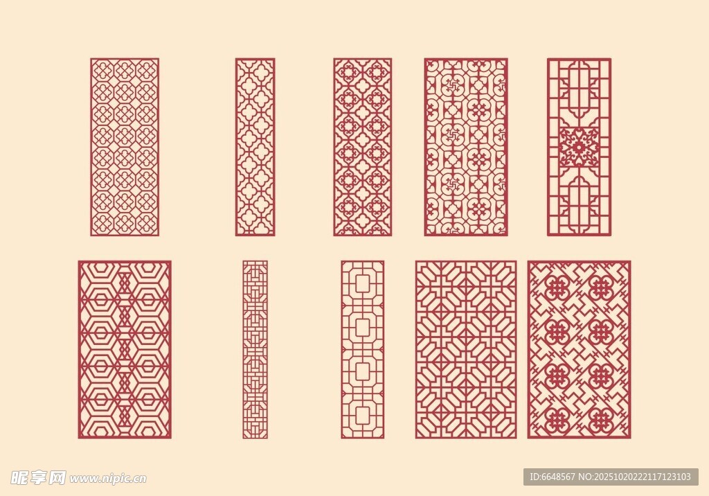 中式镂空雕花隔断