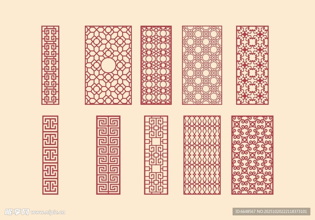 中式镂空雕花隔断