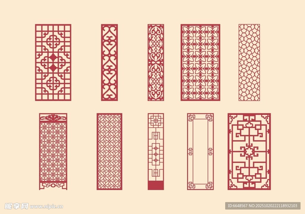 中式镂空雕花隔断