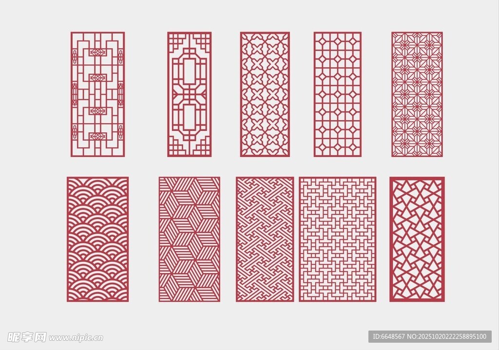 中式镂空雕花隔断