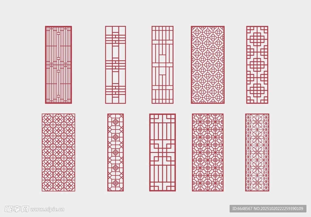 中式镂空雕花隔断