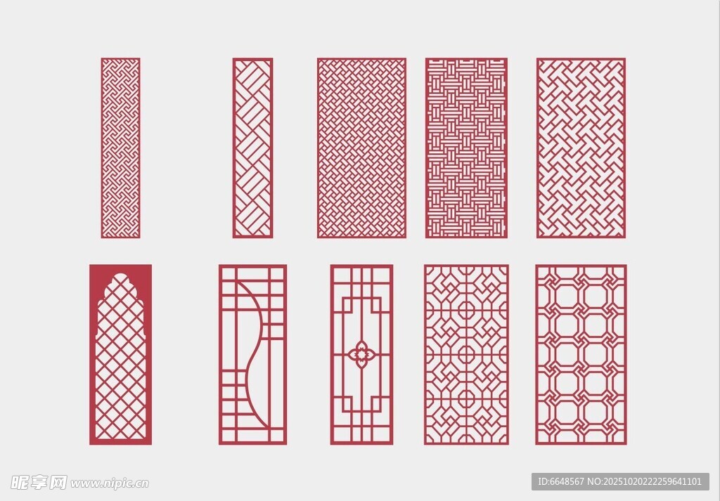 中式镂空雕花隔断