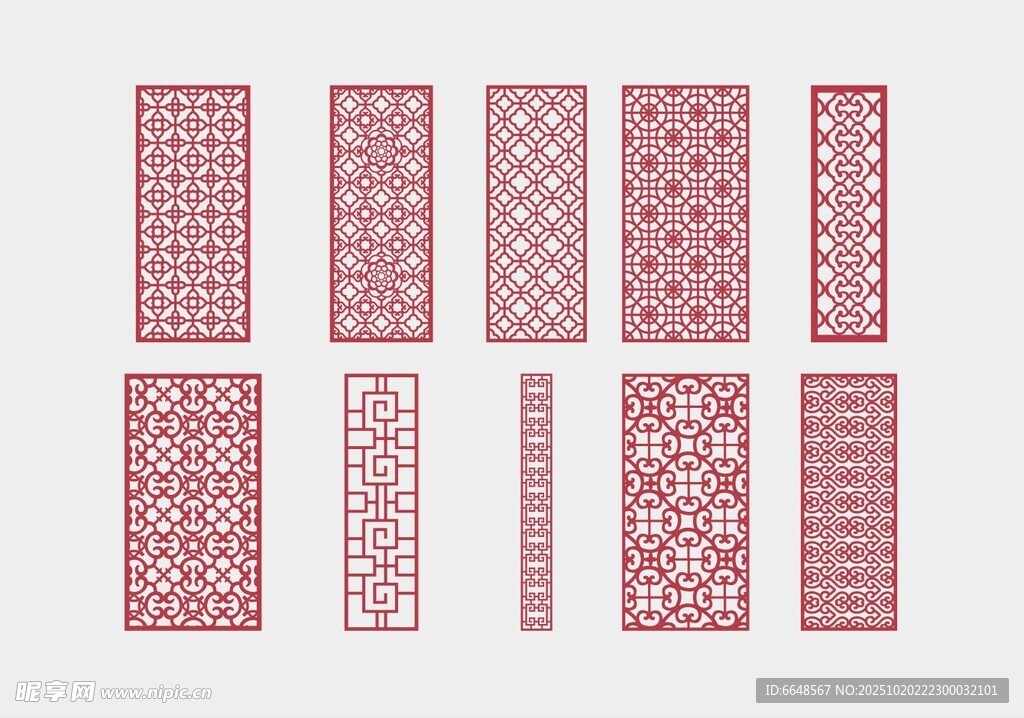 中式镂空雕花隔断