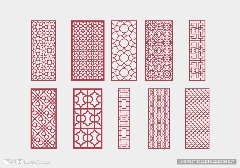 中式镂空雕花隔断
