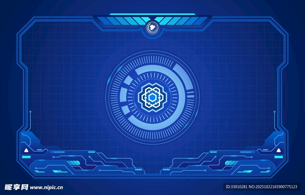 科技感蓝色圆形界面背景