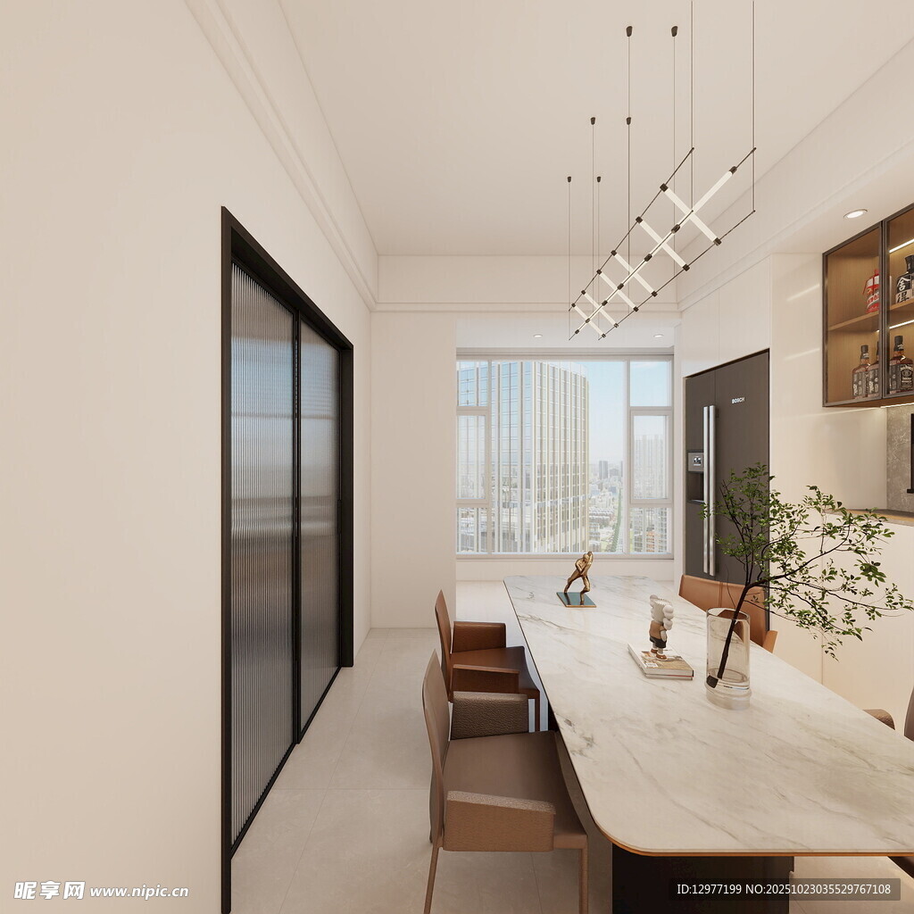 现代简约风餐厅室内景致