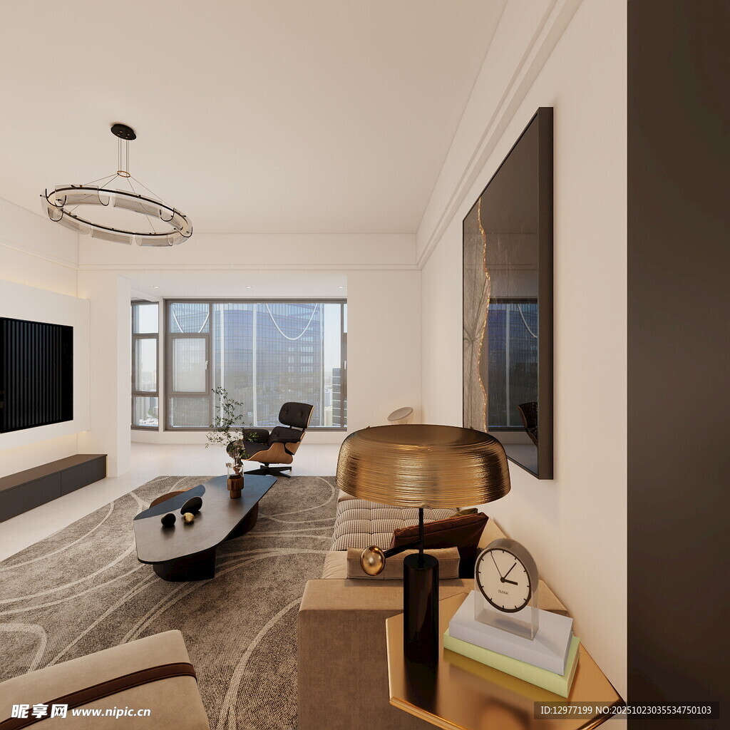 现代简约风客厅室内一角