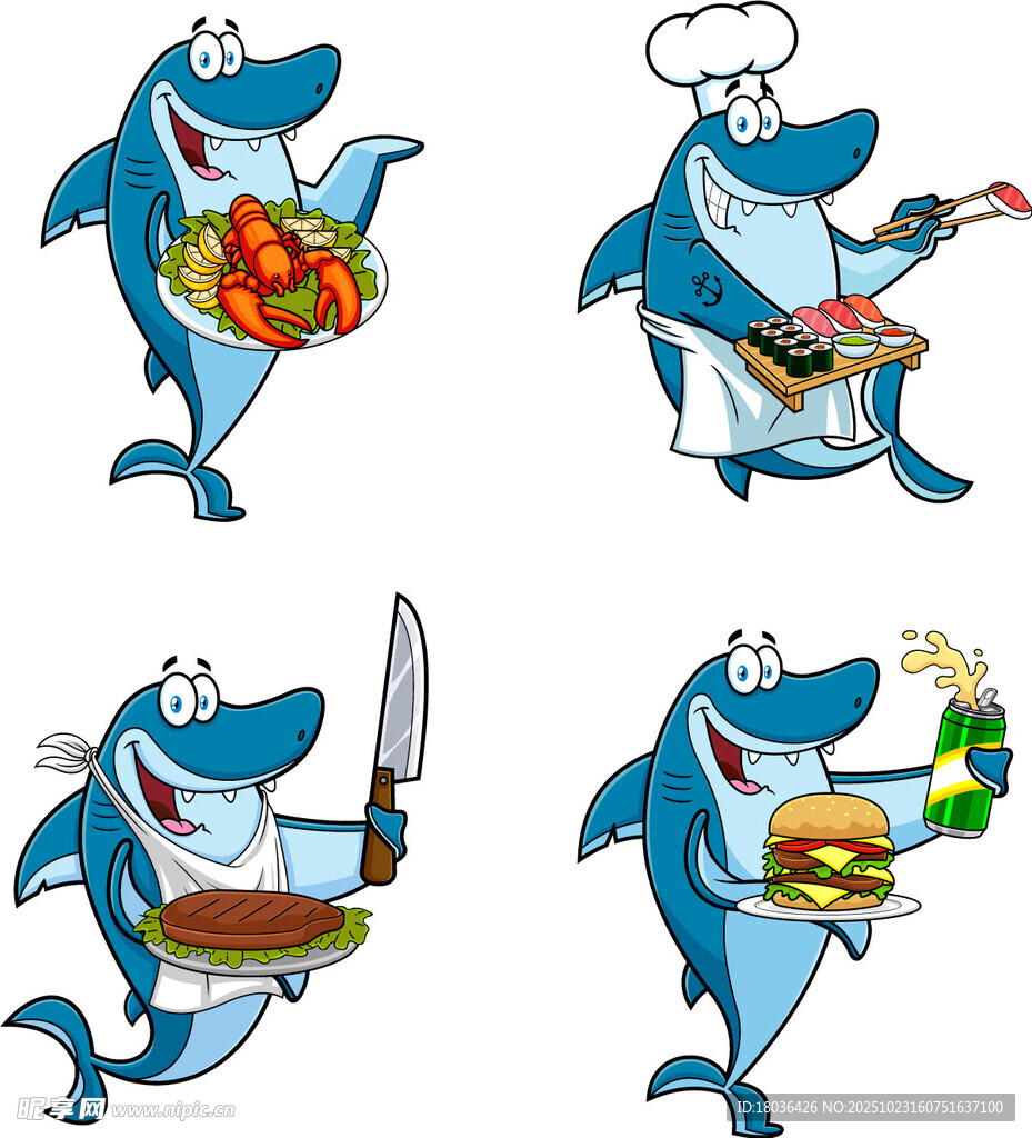 鲨鱼大厨的趣味烹饪瞬间