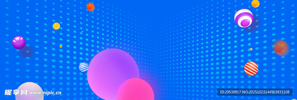 蓝色背景多彩几何元素图