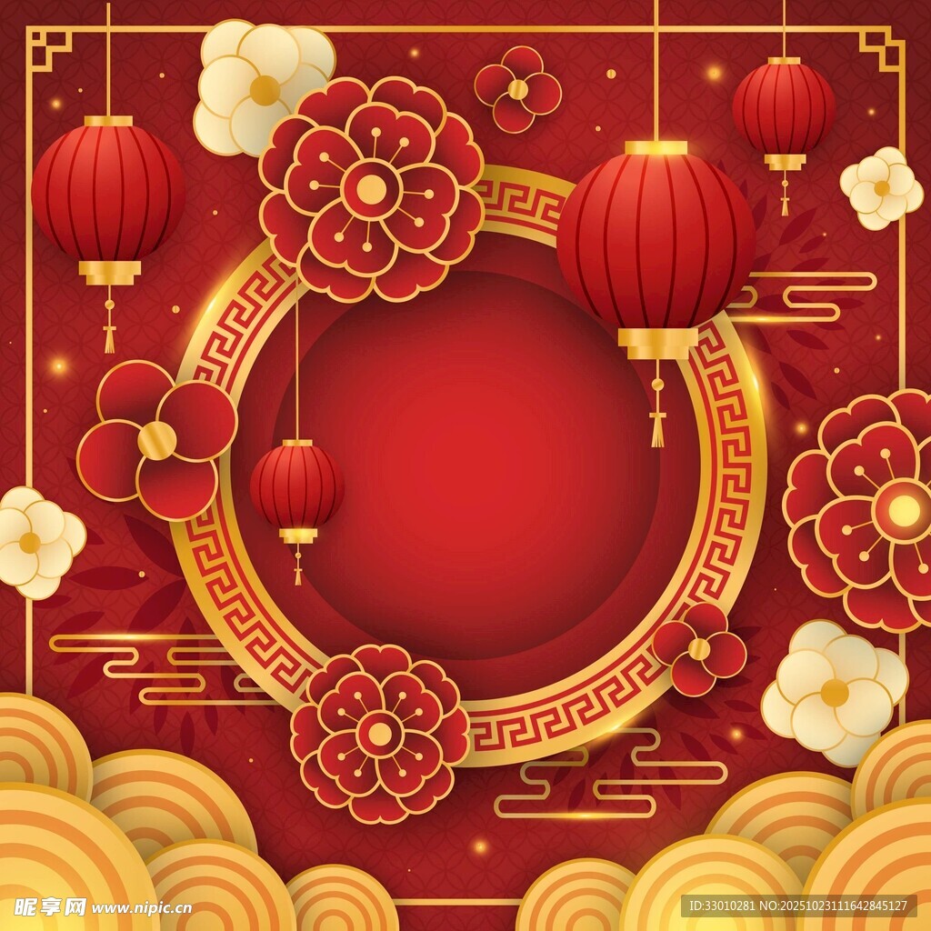 中式喜庆节日装饰背景图