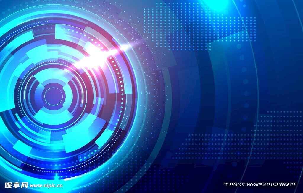 科技感蓝色圆形界面元素