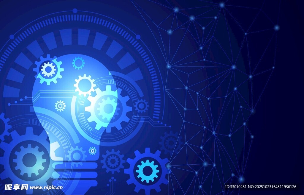 科技灵感灯泡与齿轮的融合