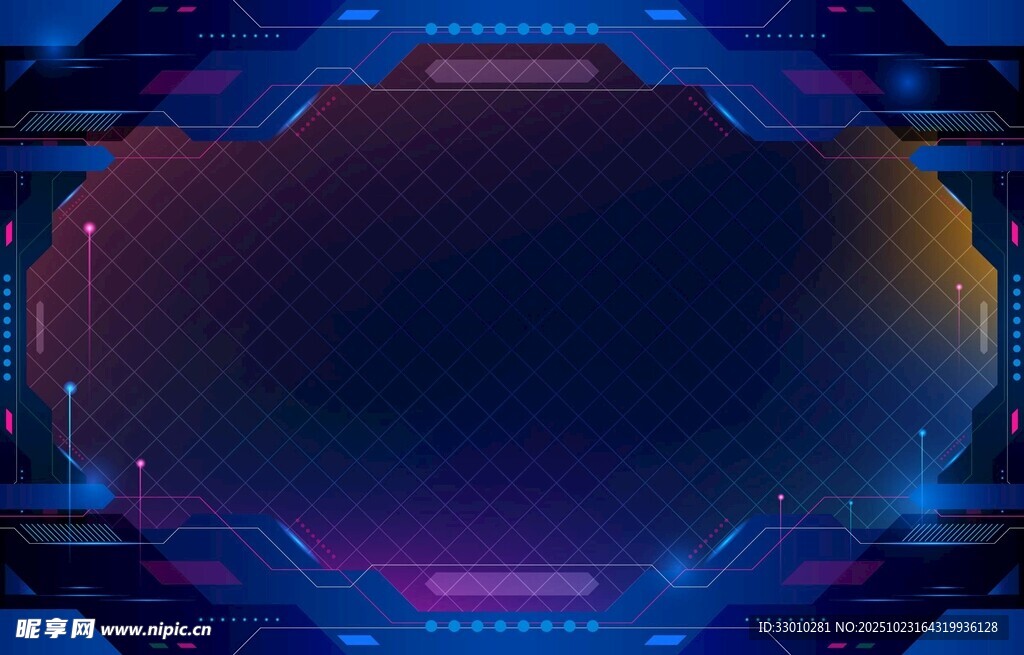 炫彩科技风几何背景图案