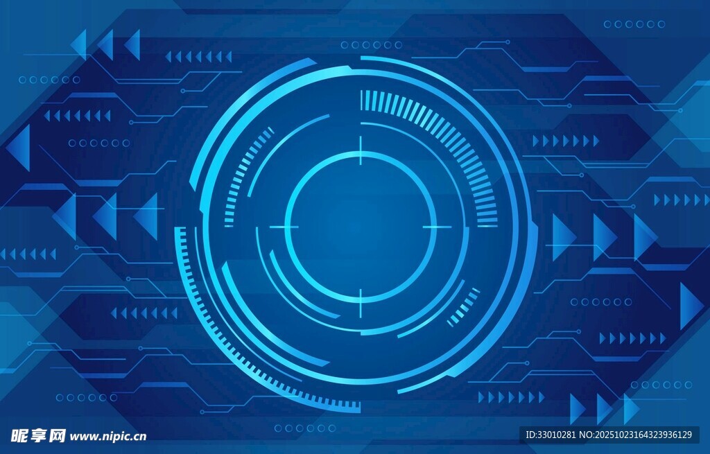 科技感蓝色圆形界面元素