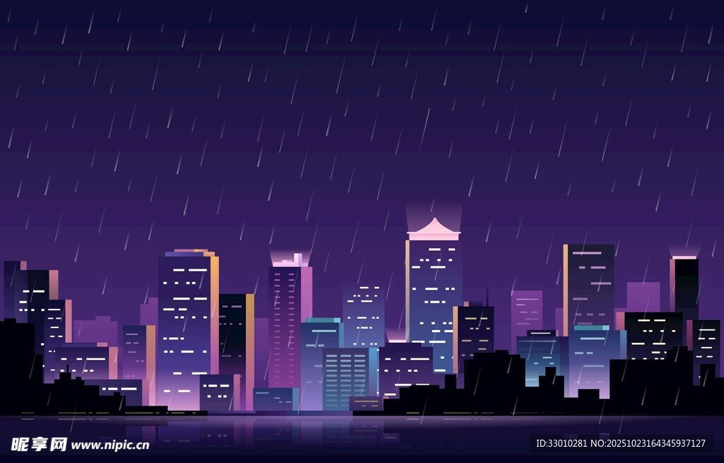 梦幻都市夜景璀璨灯火