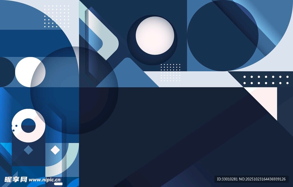 抽象几何蓝调图案设计