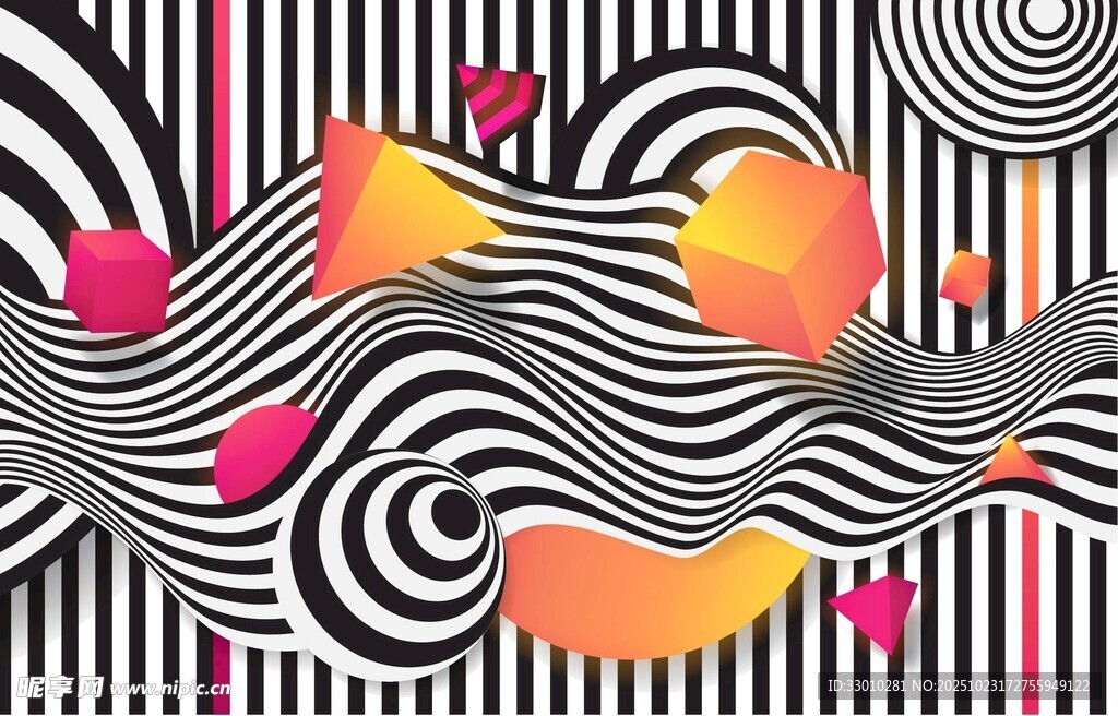 抽象几何动感艺术图案