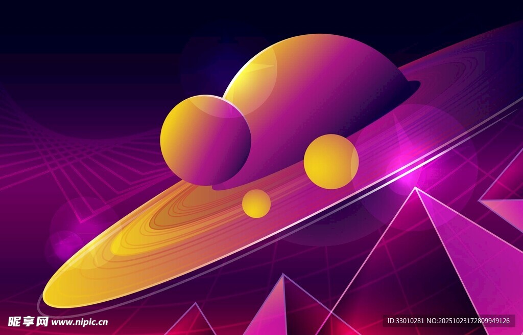 梦幻紫色系科幻星球场景