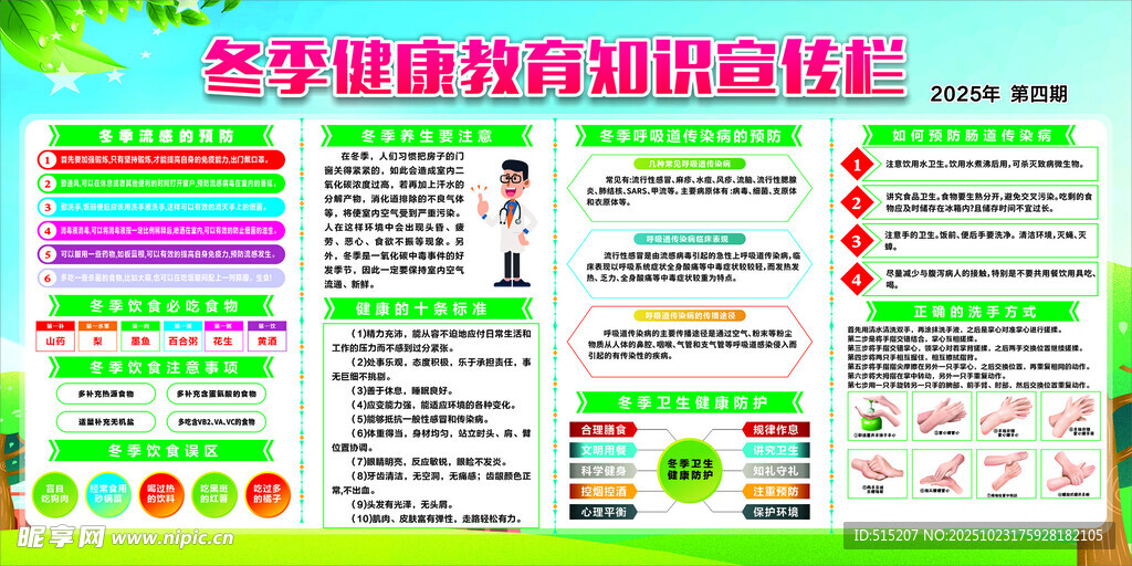 冬季健康教育知识宣传栏