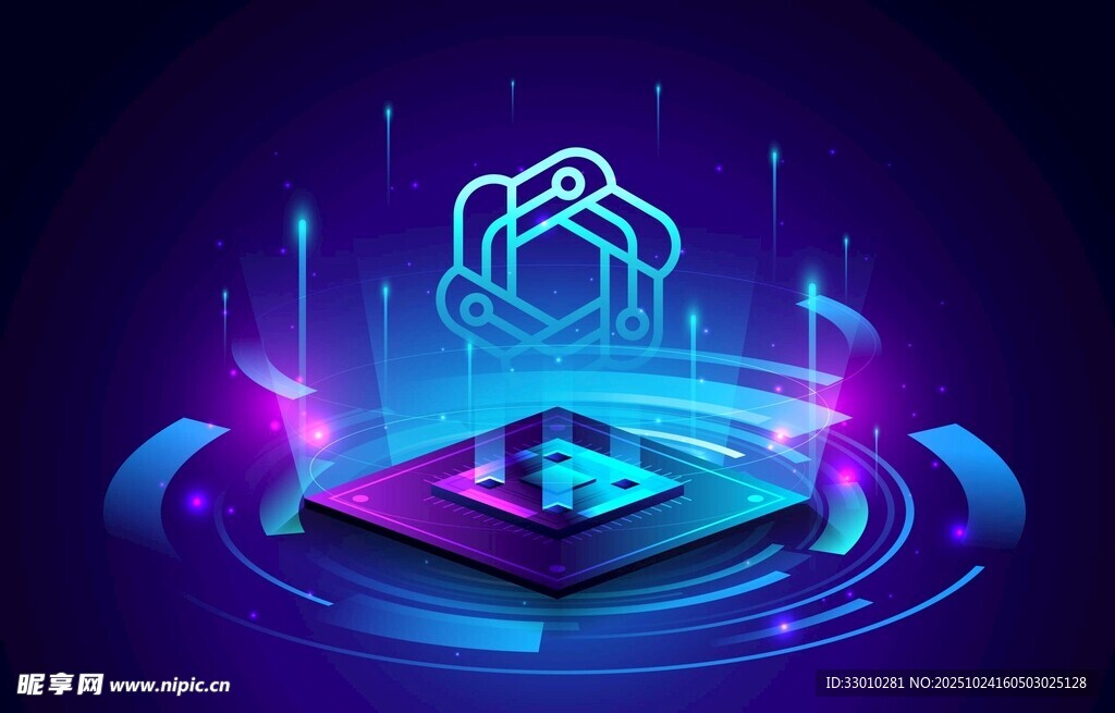 科技感芯片与未来元素场景