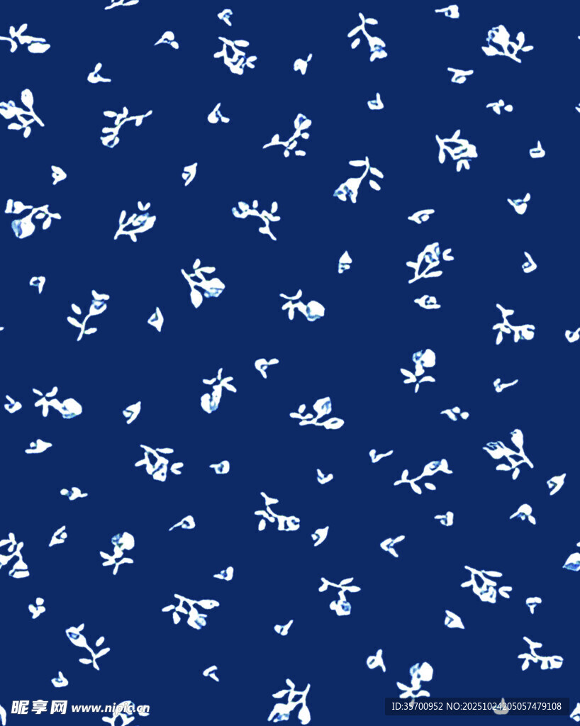 蓝底白花简约图案纹理