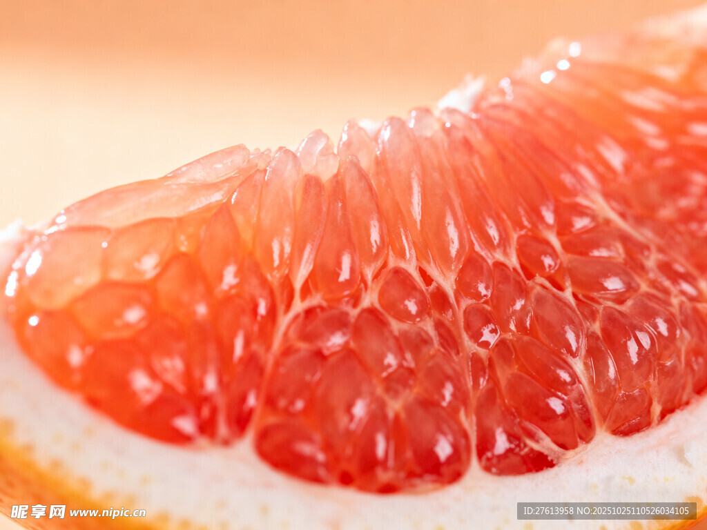 红西柚果肉特写