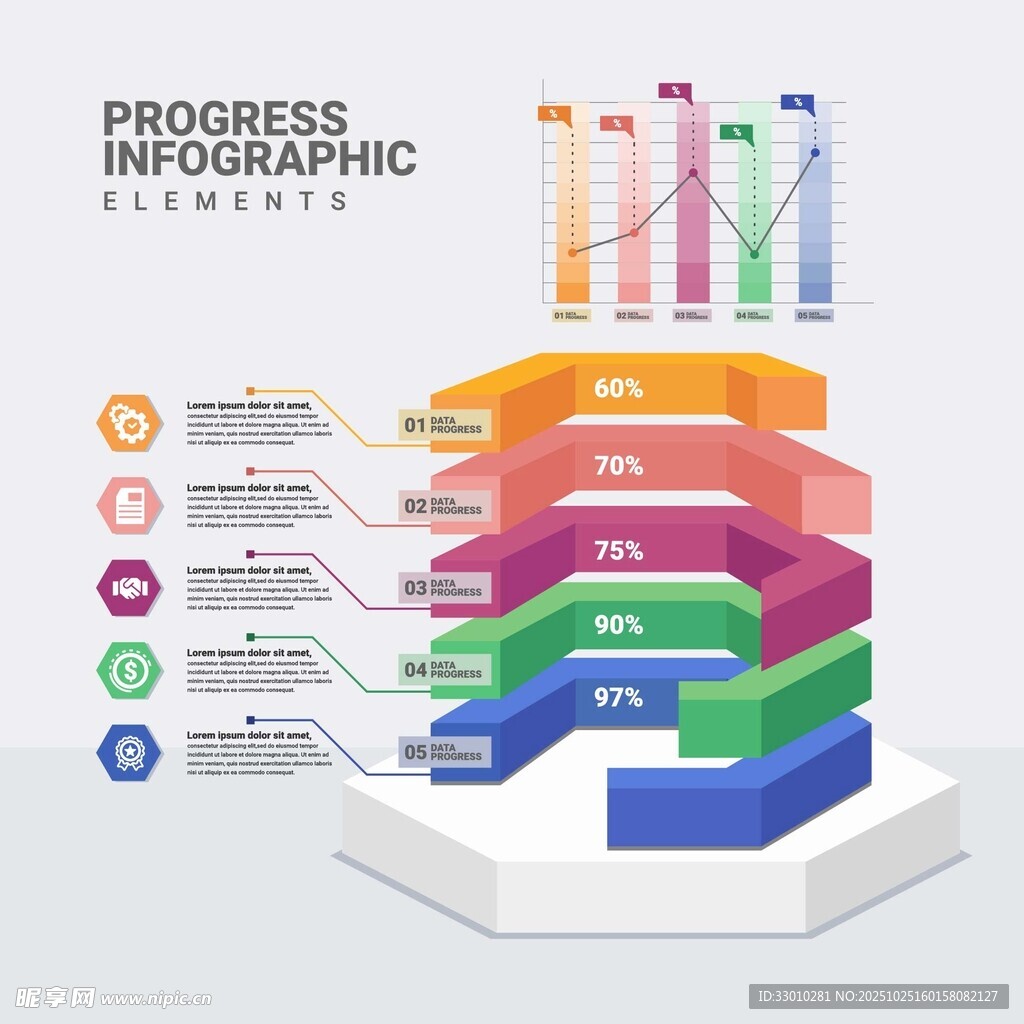 六边形数据信息图表展示