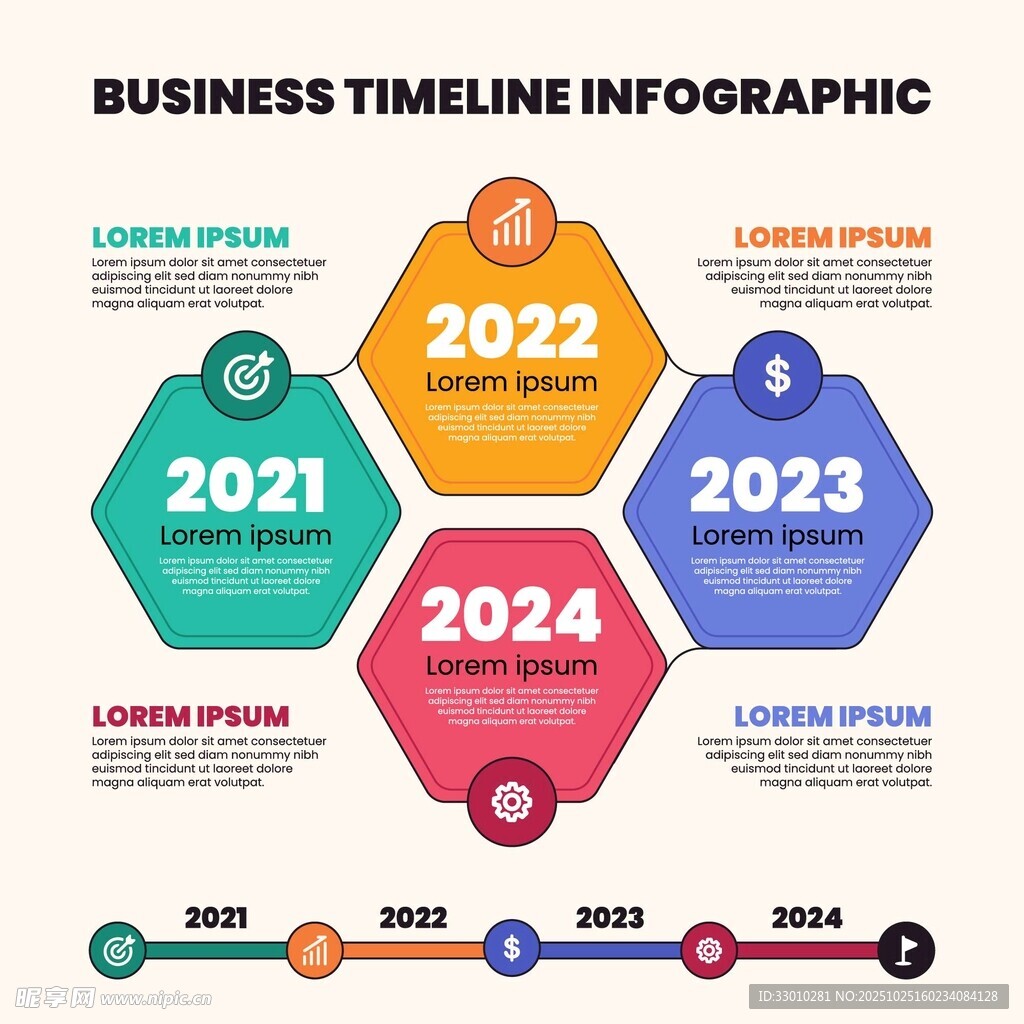 商业时间线信息图表