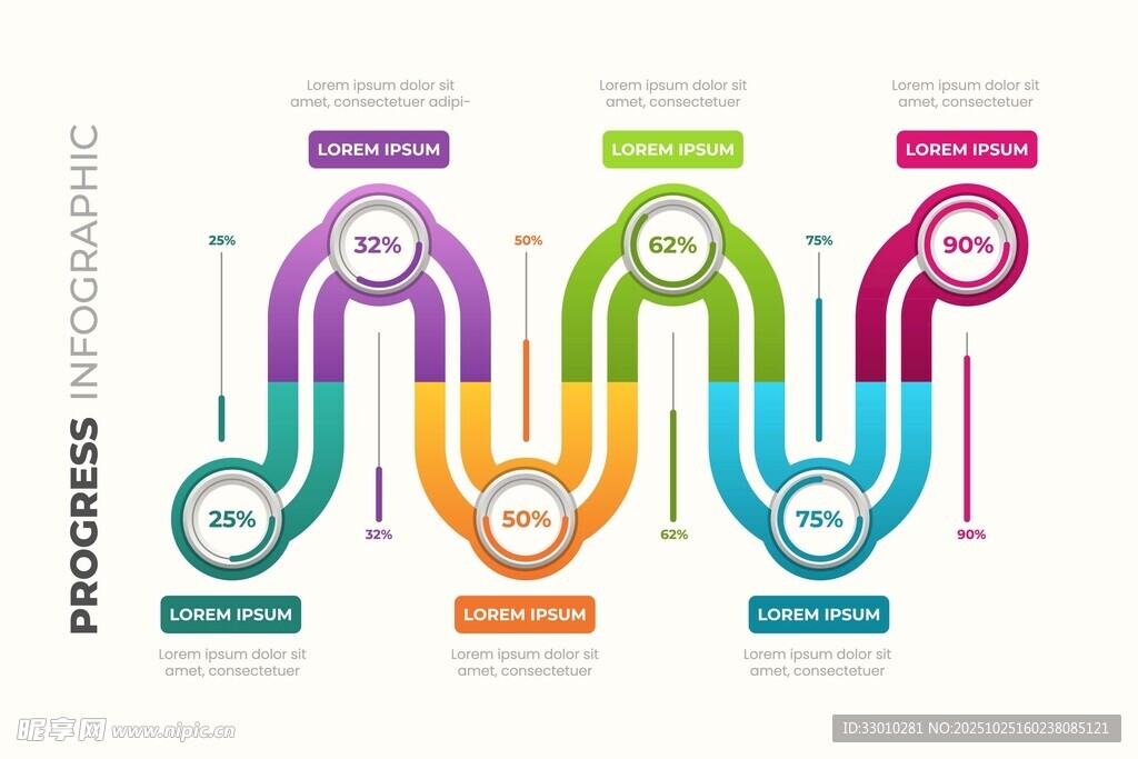 多彩环形流程图设计示例
