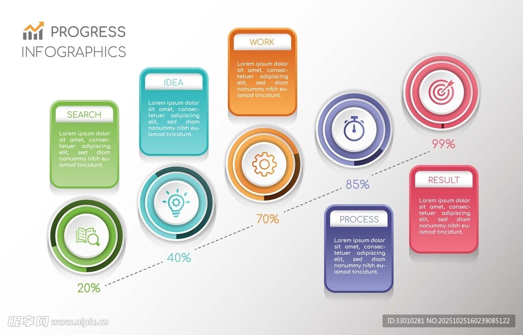 多彩环形图表模板集合