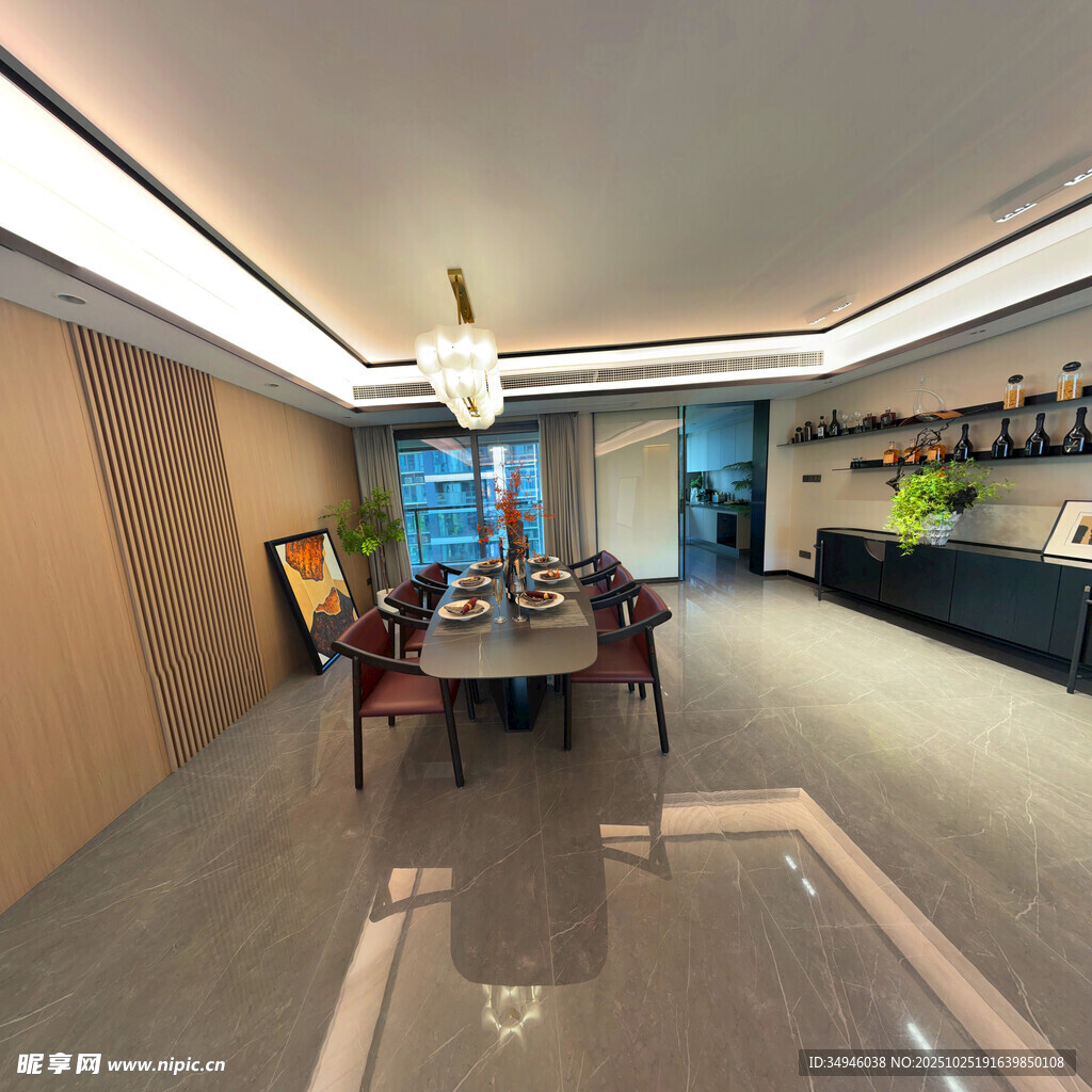 现代简约风格餐厅室内场景