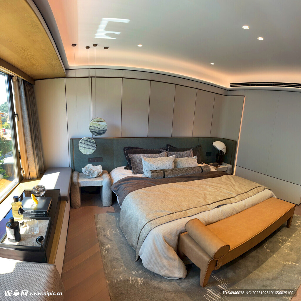 豪华现代风格卧室室内景