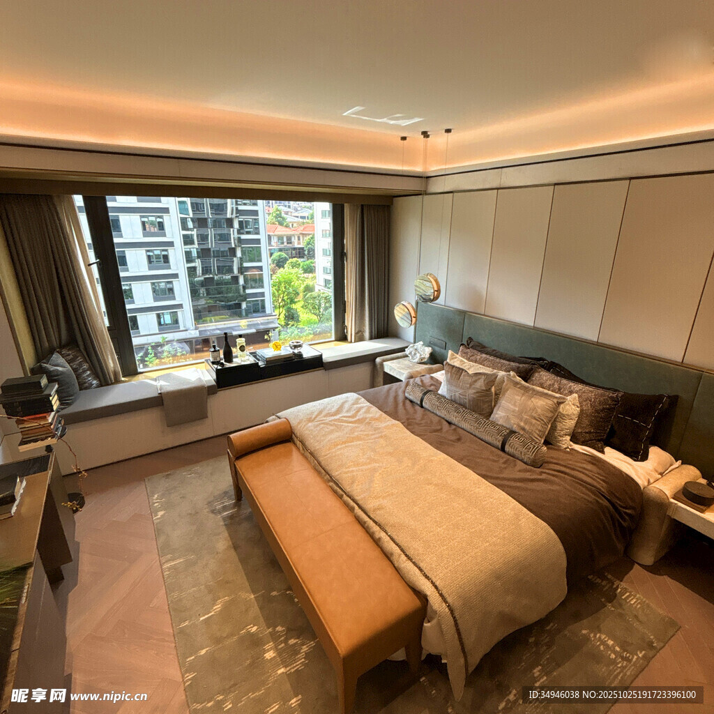 现代风格豪华卧室室内景