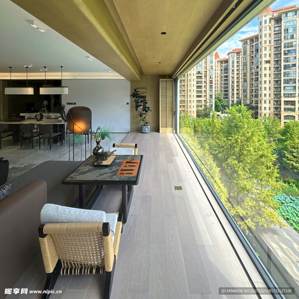 现代风格舒适阳台景观