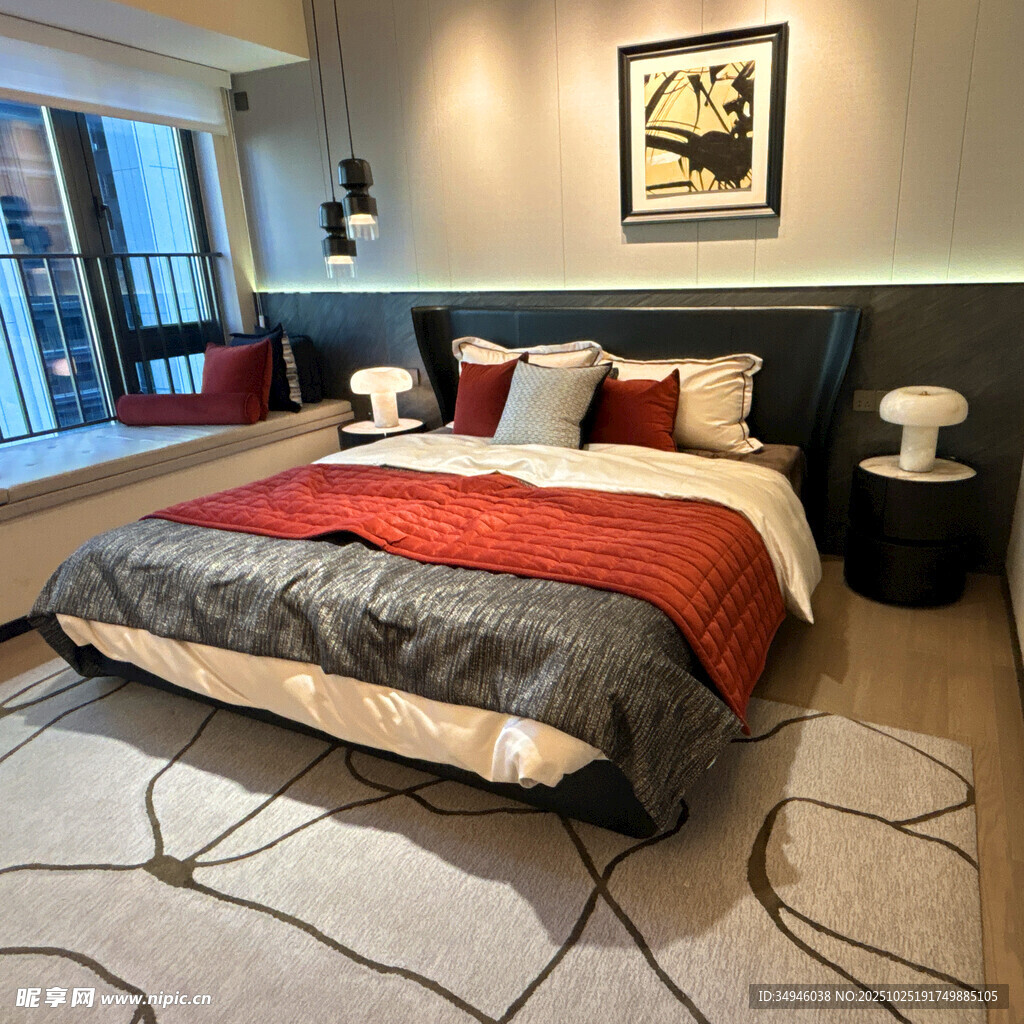 现代简约风格温馨卧室空间