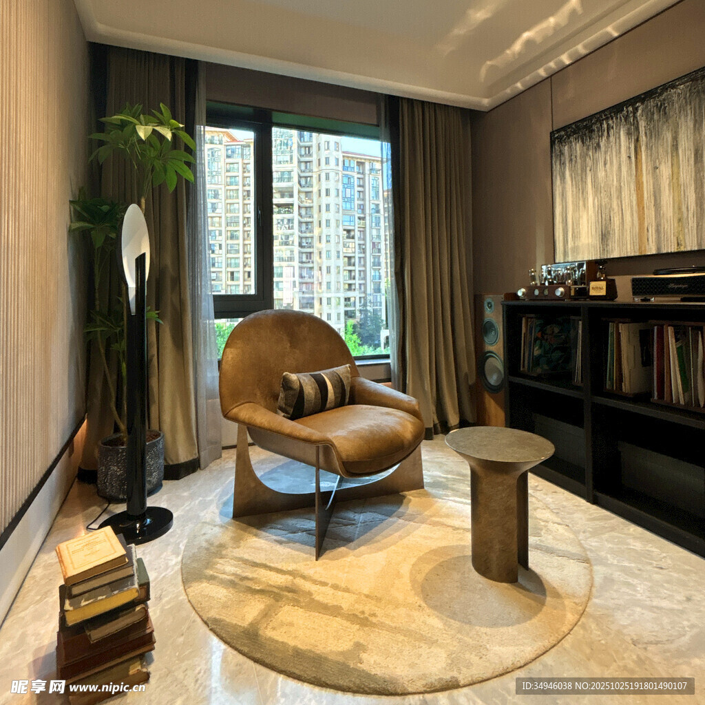 现代风格舒适休闲客厅一角