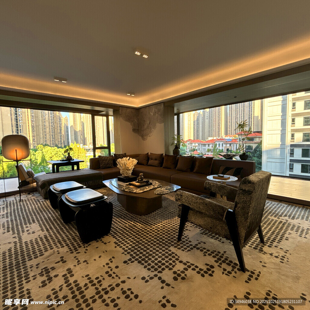 现代风格豪华客厅室内场景