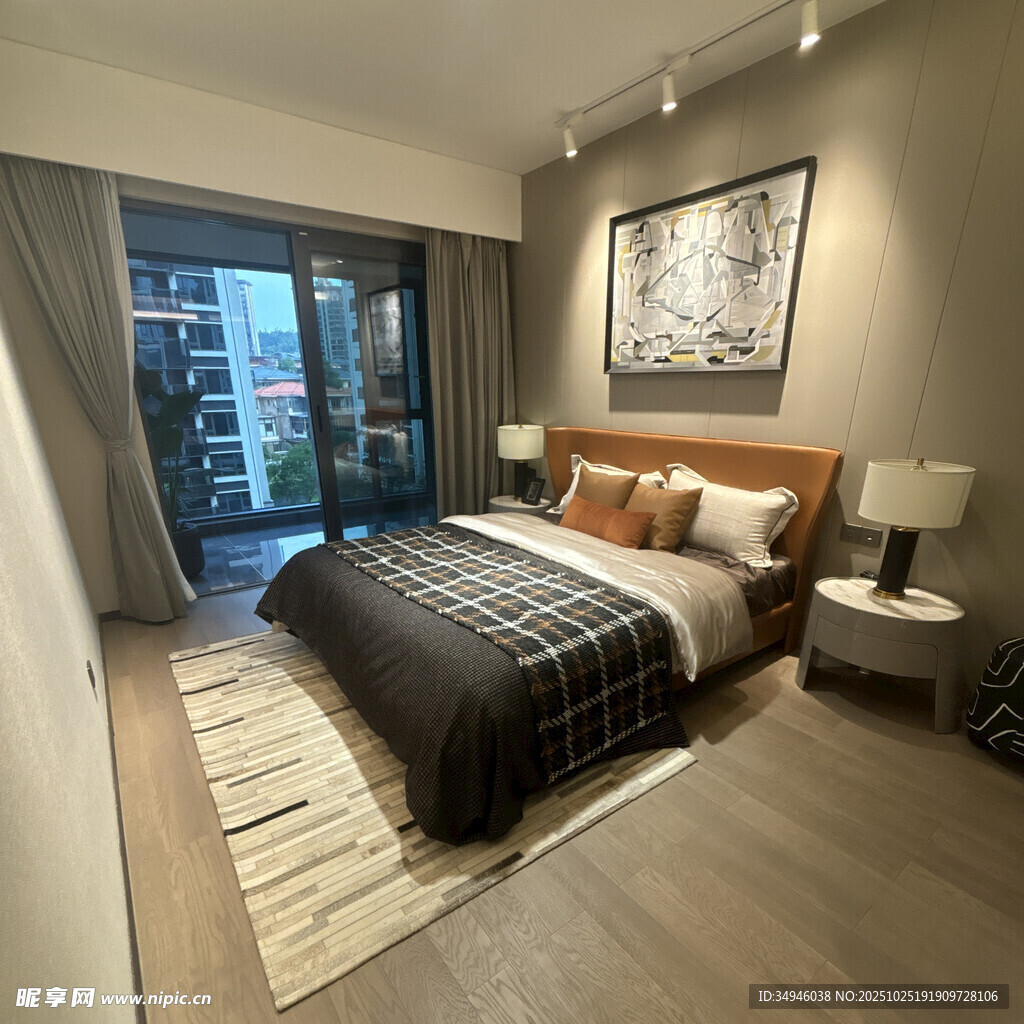 现代简约风卧室温馨场景