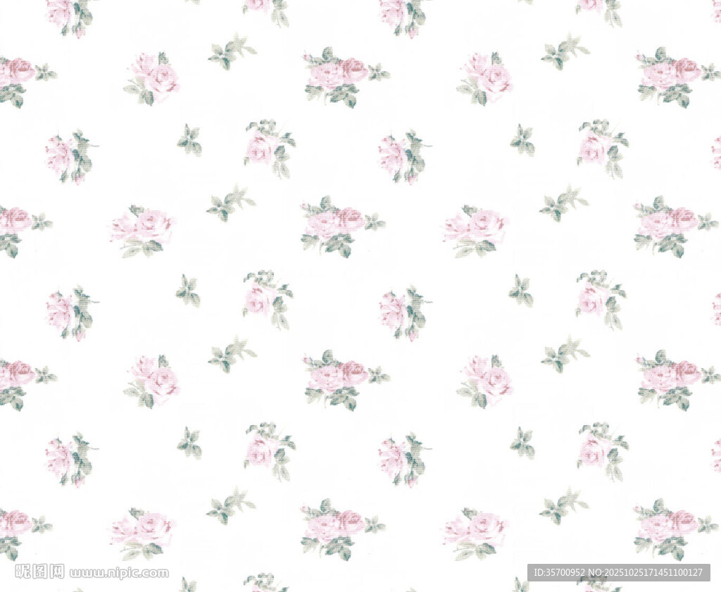 白底粉色花卉