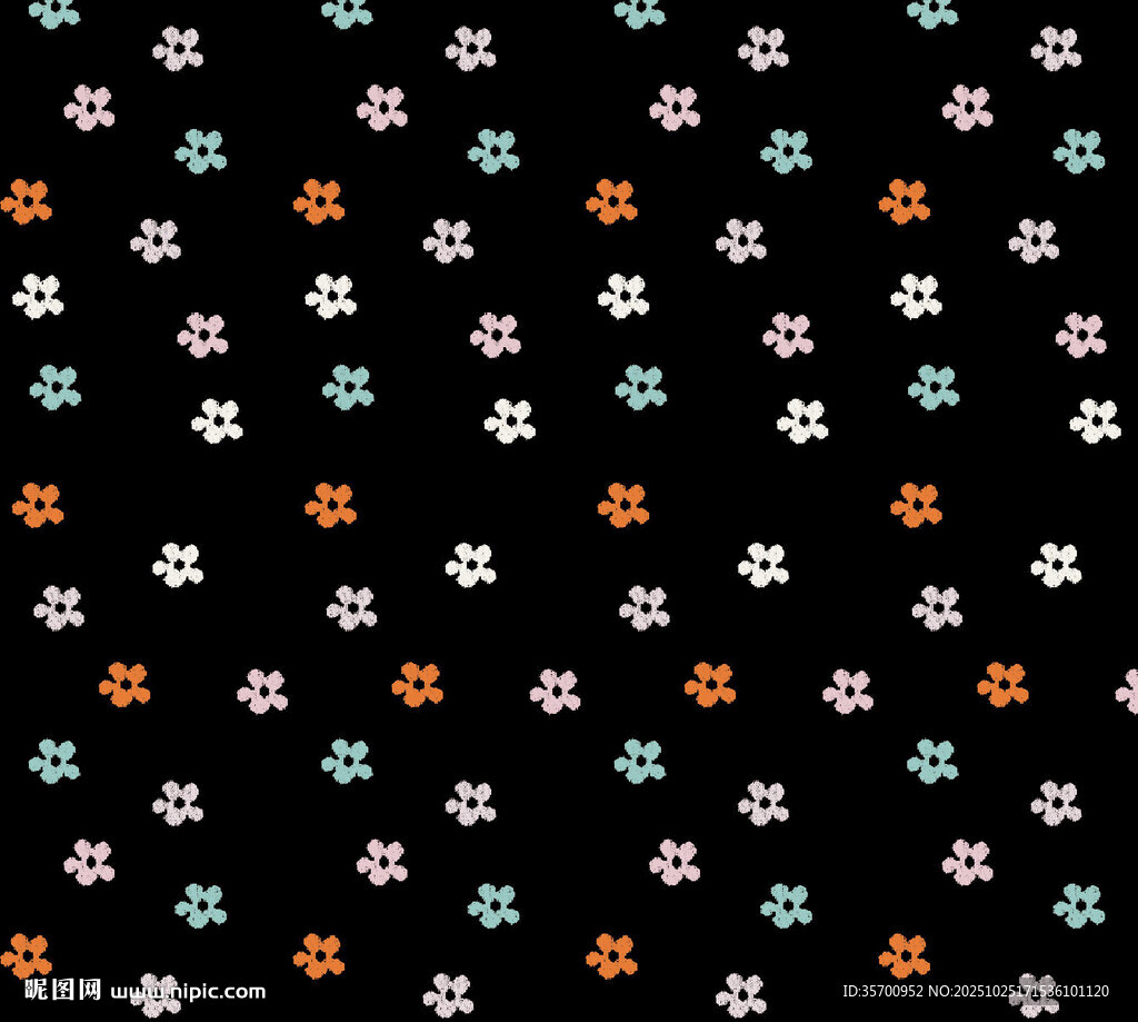 黑底彩色花花