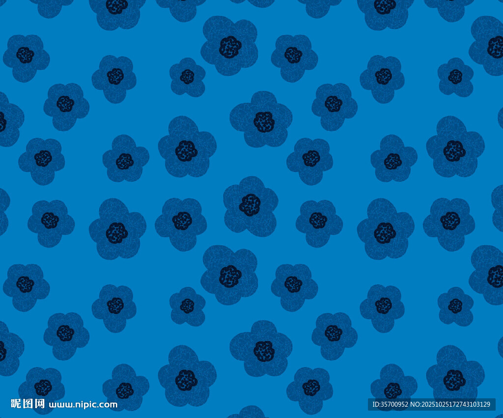 蓝色花朵图案背景