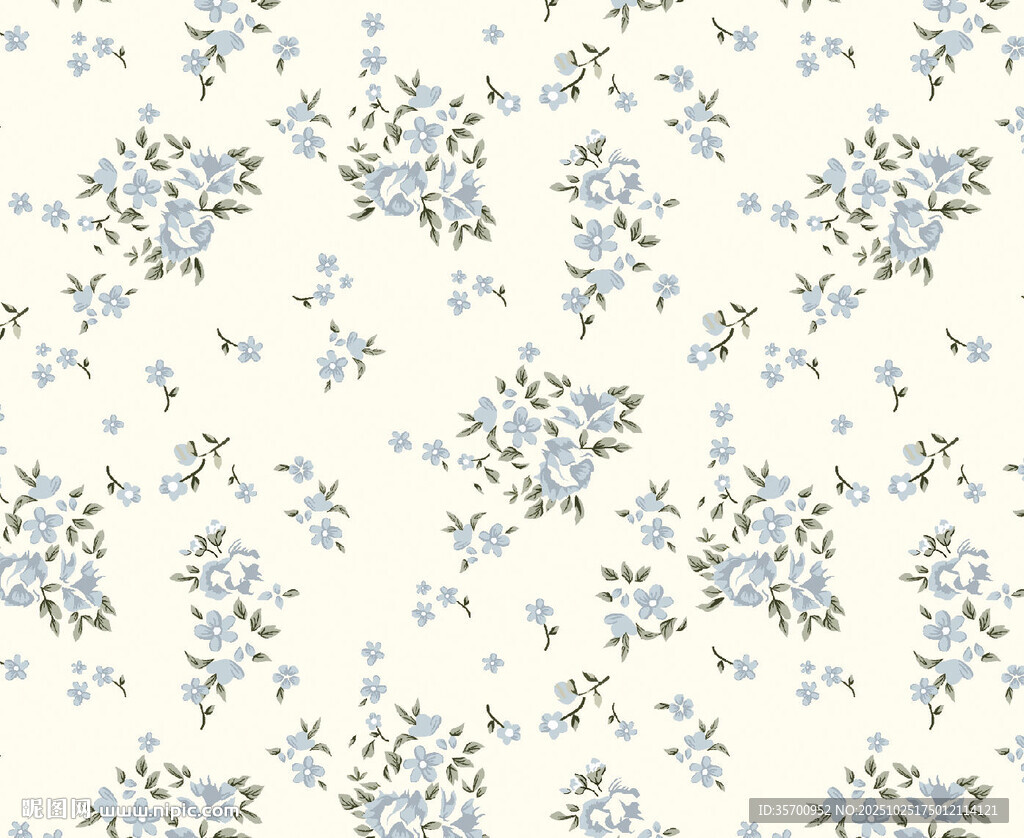 蓝白碎花图案背景