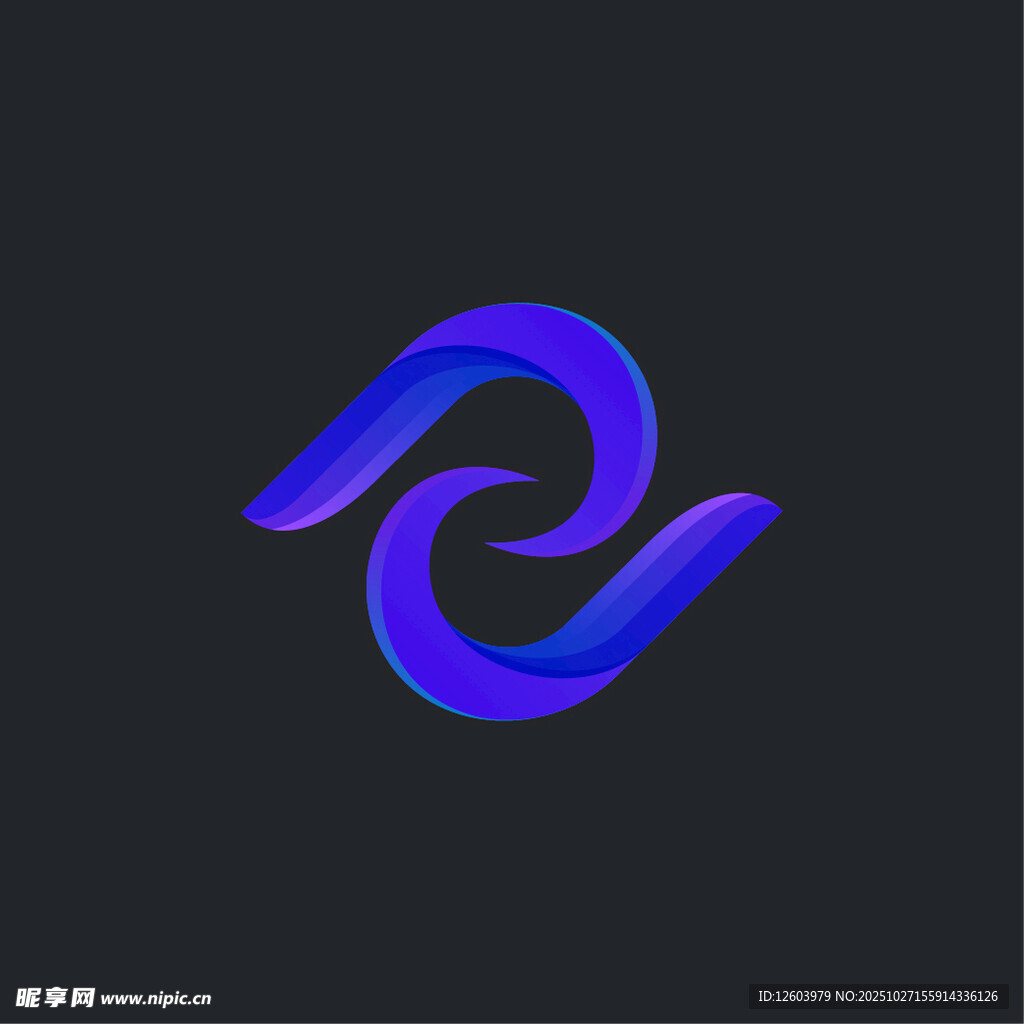 蓝色动感双旋图标