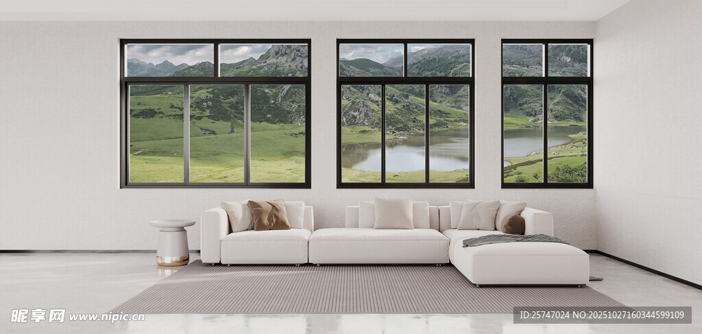 简约客厅大窗景观