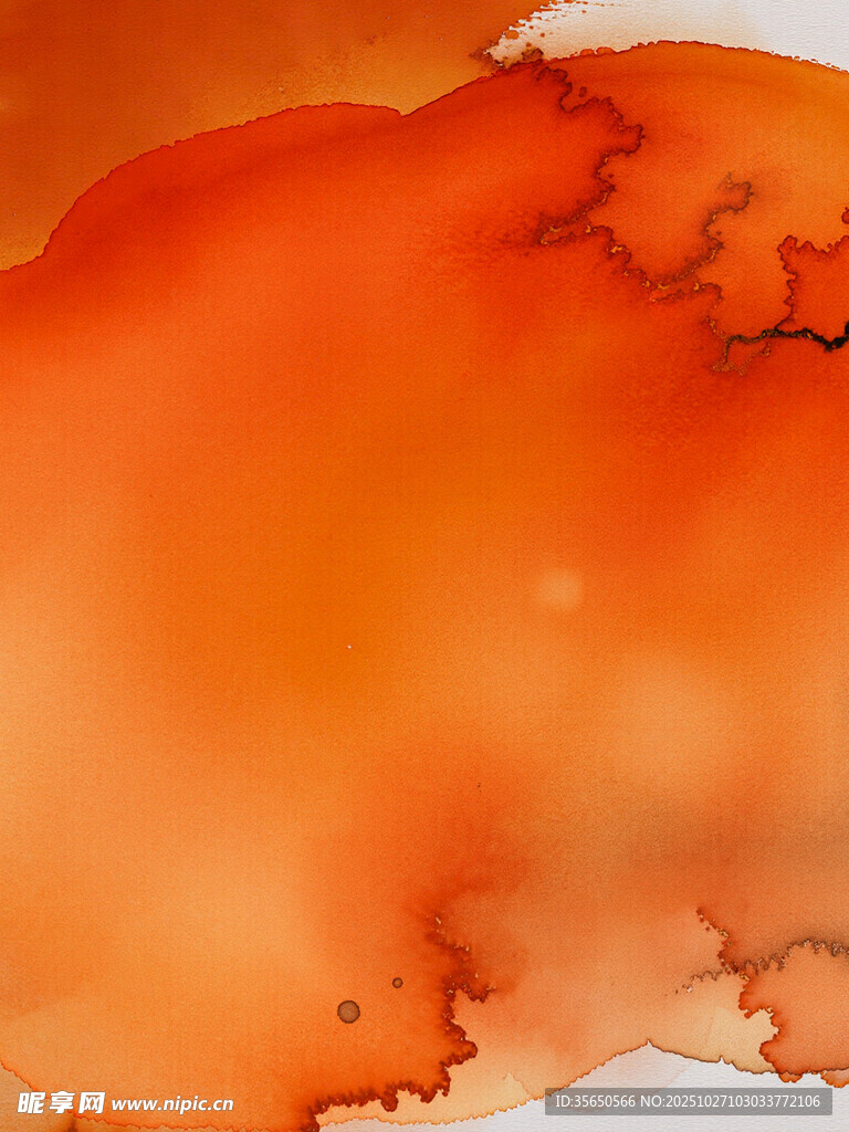 橙红色水彩晕染抽象背景