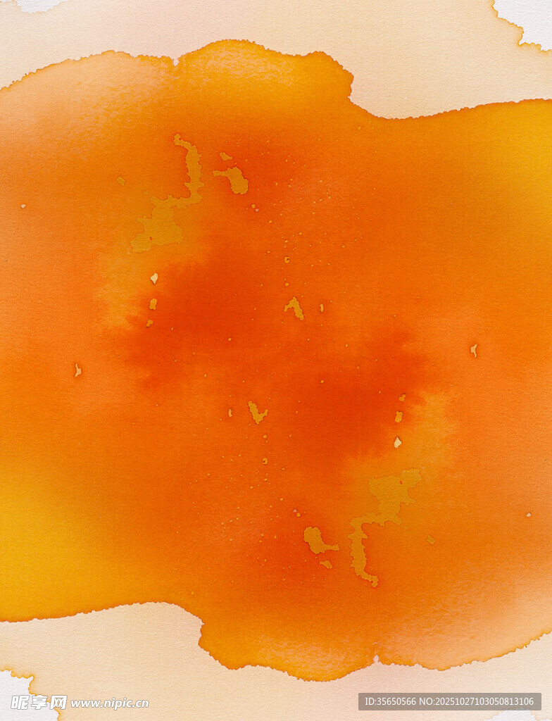 橙黄色水彩晕染艺术背景